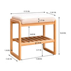 Banc à chaussures en bois avec étagère de rangement – Bois naturel, 1 place assise