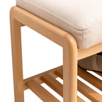Banc à chaussures en bois avec étagère de rangement – Bois naturel, 1 place assise