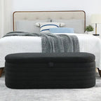 Banc ottoman de rangement capitonné – Noir / Ivoire / Vert / Gris / Rose / Orange, 1 place