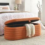 Banc ottoman de rangement capitonné – Noir / Ivoire / Vert / Gris / Rose / Orange, 1 place