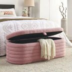 Banc ottoman de rangement capitonné – Noir / Ivoire / Vert / Gris / Rose / Orange, 1 place