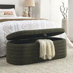 Banc ottoman de rangement capitonné – Noir / Ivoire / Vert / Gris / Rose / Orange, 1 place