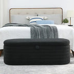 Banc ottoman de rangement capitonné – Noir / Ivoire / Vert / Gris / Rose / Orange, 1 place