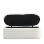 Banc ottoman de rangement capitonné – Noir / Ivoire / Vert / Gris / Rose / Orange, 1 place
