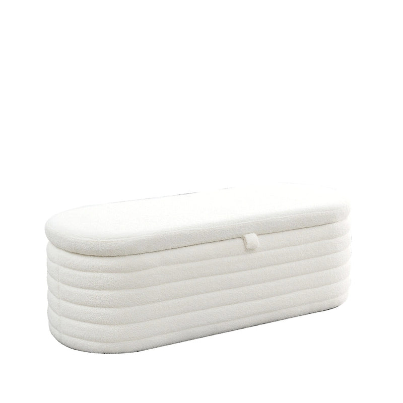 Banc ottoman de rangement capitonné – Noir / Ivoire / Vert / Gris / Rose / Orange, 1 place