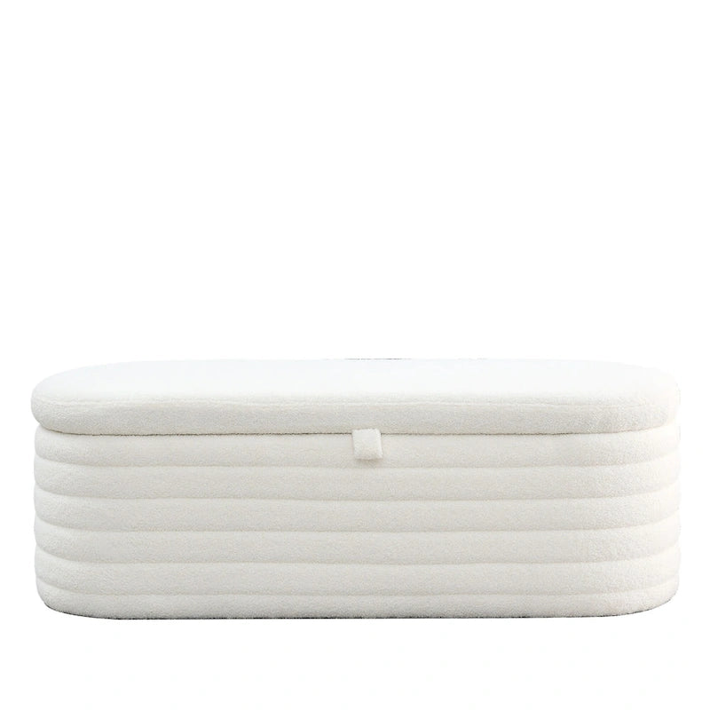 Banc ottoman de rangement capitonné – Noir / Ivoire / Vert / Gris / Rose / Orange, 1 place