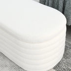Banc ottoman de rangement capitonné – Noir / Ivoire / Vert / Gris / Rose / Orange, 1 place