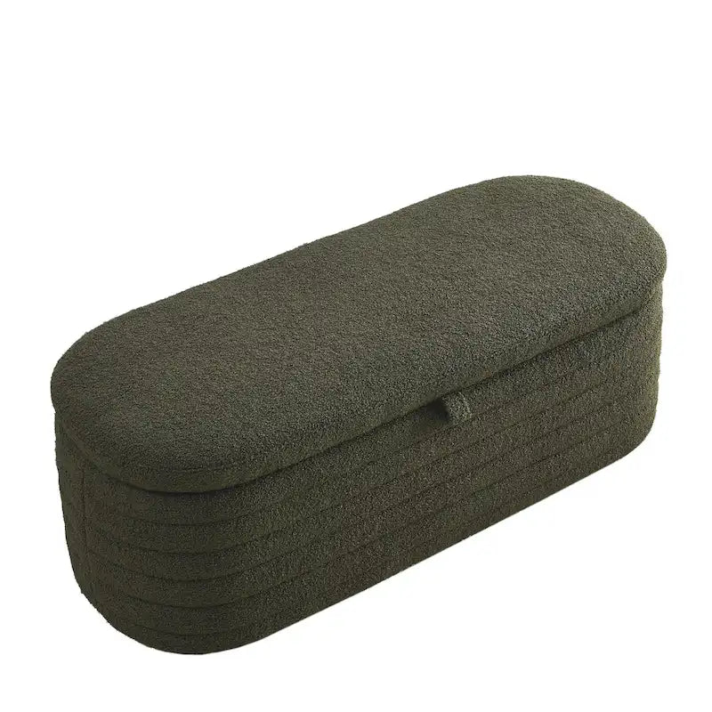 Banc ottoman de rangement capitonné – Noir / Ivoire / Vert / Gris / Rose / Orange, 1 place