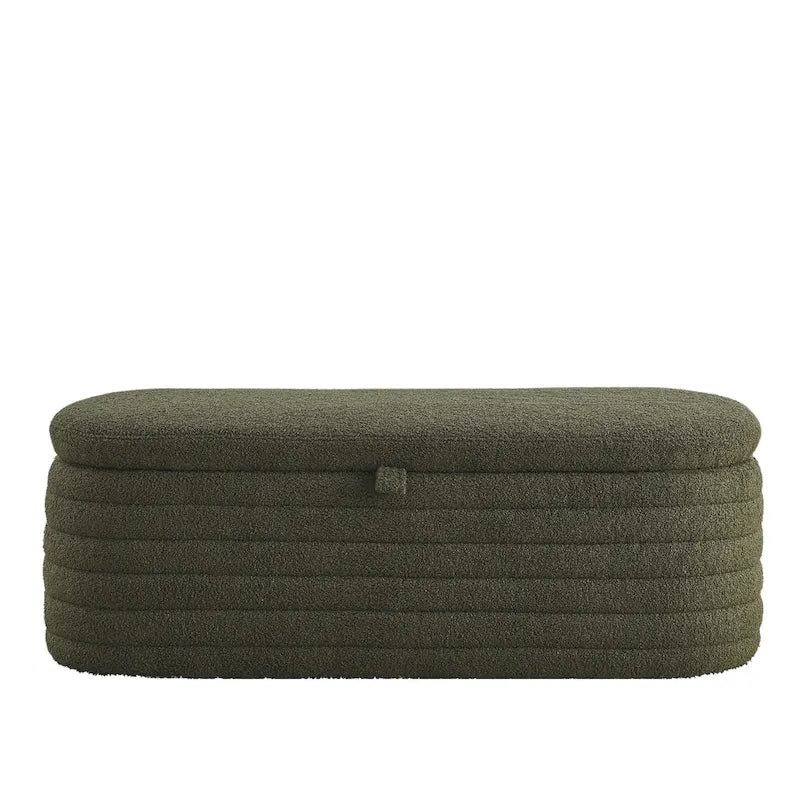 Banc ottoman de rangement capitonné – Noir / Ivoire / Vert / Gris / Rose / Orange, 1 place
