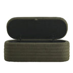 Banc ottoman de rangement capitonné – Noir / Ivoire / Vert / Gris / Rose / Orange, 1 place
