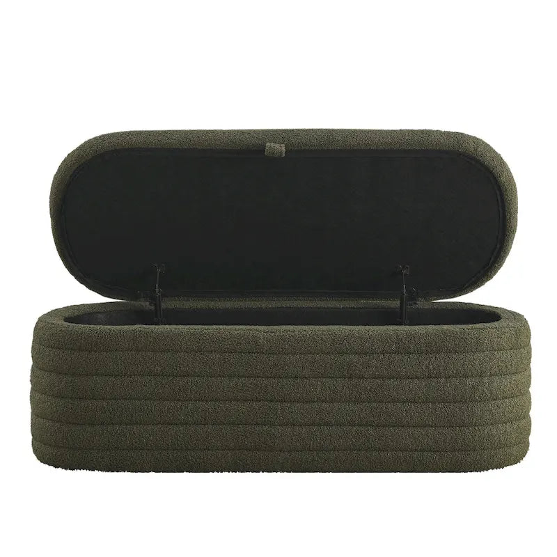 Banc ottoman de rangement capitonné – Noir / Ivoire / Vert / Gris / Rose / Orange, 1 place