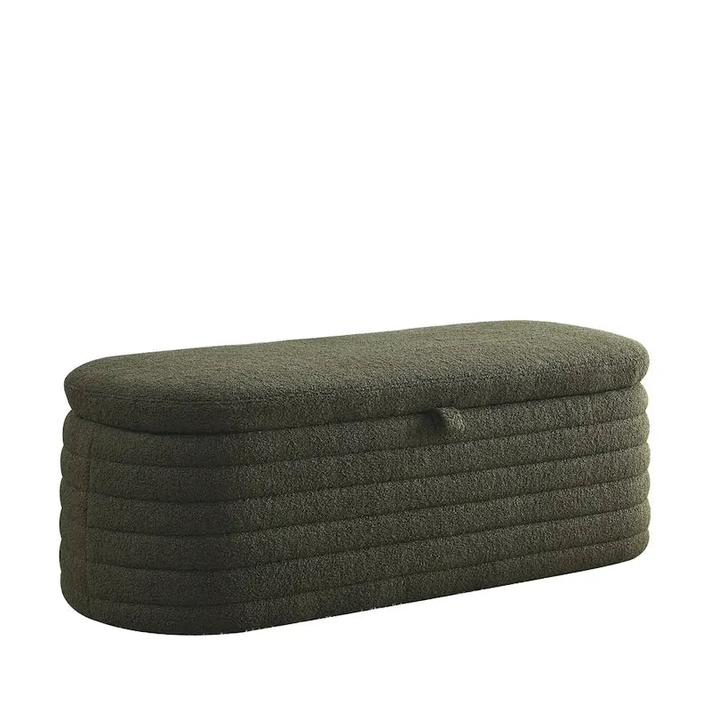 Banc ottoman de rangement capitonné – Noir / Ivoire / Vert / Gris / Rose / Orange, 1 place
