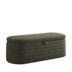 Banc ottoman de rangement capitonné – Noir / Ivoire / Vert / Gris / Rose / Orange, 1 place