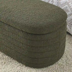 Banc ottoman de rangement capitonné – Noir / Ivoire / Vert / Gris / Rose / Orange, 1 place