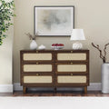 Commode de chambre à coucher à tiroirs, commode antique en bois, meuble TV pour chambre à coucher, salon, couloir, commode de rangement, armoire à six tiroirs