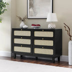 Commode de chambre à coucher à tiroirs, commode antique en bois, meuble TV pour chambre à coucher, salon, couloir, commode de rangement, armoire à six tiroirs