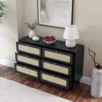 Commode de chambre à coucher à tiroirs, commode antique en bois, meuble TV pour chambre à coucher, salon, couloir, commode de rangement, armoire à six tiroirs