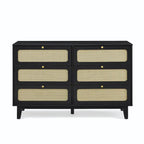 Commode de chambre à coucher à tiroirs, commode antique en bois, meuble TV pour chambre à coucher, salon, couloir, commode de rangement, armoire à six tiroirs