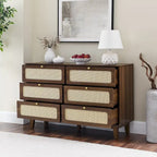 Commode de chambre à coucher à tiroirs, commode antique en bois, meuble TV pour chambre à coucher, salon, couloir, commode de rangement, armoire à six tiroirs