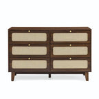 Commode de chambre à coucher à tiroirs, commode antique en bois, meuble TV pour chambre à coucher, salon, couloir, commode de rangement, armoire à six tiroirs
