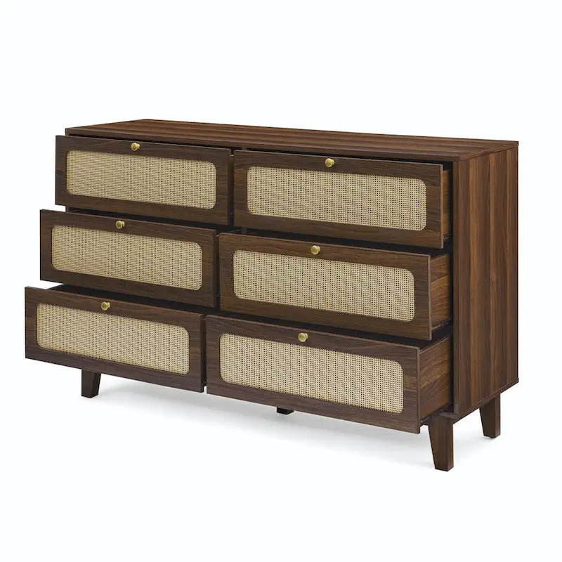 Commode de chambre à coucher à tiroirs, commode antique en bois, meuble TV pour chambre à coucher, salon, couloir, commode de rangement, armoire à six tiroirs