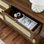 Commode de chambre à coucher à tiroirs, commode antique en bois, meuble TV pour chambre à coucher, salon, couloir, commode de rangement, armoire à six tiroirs