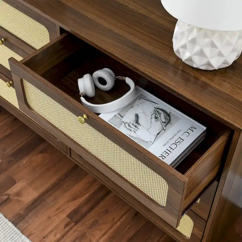 Commode de chambre à coucher à tiroirs, commode antique en bois, meuble TV pour chambre à coucher, salon, couloir, commode de rangement, armoire à six tiroirs