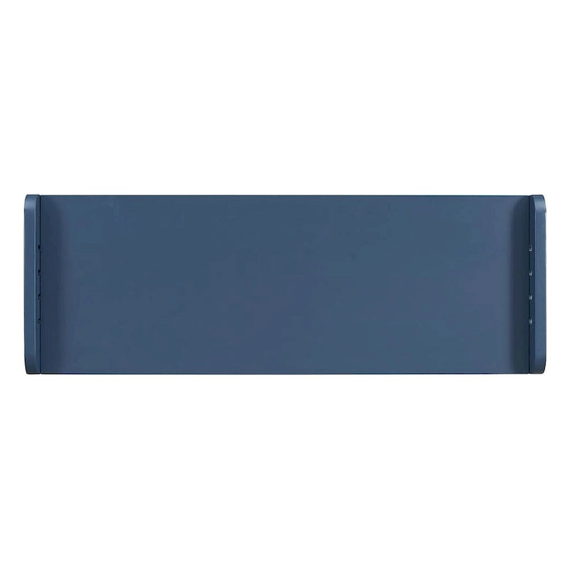 Banc de rangement avec 2 tiroirs, compartiment caché et coussin amovible – Blanc / Bleu Marine / Espresso / Bois Naturel, MDF et Acacia, 1 place