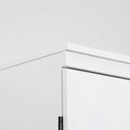 Grand Meuble de Rangement de Cuisine avec 4 Portes et 6 Étagères – Gris / Blanc, Poignées Noires, Anti-Basculement, 176,5 cm de Haut