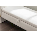 Banc de rangement en velours avec garniture en métal doré – Ivoire, 1 place