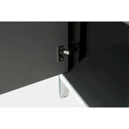 Armoire de rangement 2 portes avec miroir et motif diamant – Argent / Gris, MDF, poignées en cristal