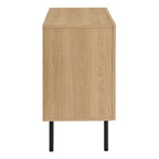 Meuble d'appoint en rotin – Noir/Chêne, Grain de bois, Pieds réglables