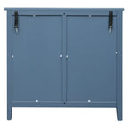 Commode à 3 tiroirs avec finition grain de bois et patins antidérapants – Bleu, MDF, Coulisses pré-installées