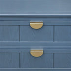 Commode à 3 tiroirs avec finition grain de bois et patins antidérapants – Bleu, MDF, Coulisses pré-installées