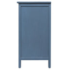 Commode à 3 tiroirs avec finition grain de bois et patins antidérapants – Bleu, MDF, Coulisses pré-installées