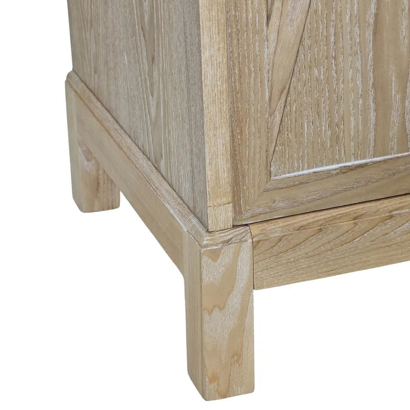 Buffet 4 portes avec portes à panneaux miroirs et poignées dorées – Gris / Bois, MDF et placage bois, pieds en bois massif