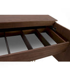 Buffet 4 portes en placage de bois avec cadre et tiroir en métal – Noyer/Or ou Gris/Titane, Fabriqué au Brésil