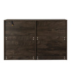 Commode 6 tiroirs à bords arrondis – Marron / Gris / Gris foncé, surface anti-rayures