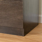 Commode 6 tiroirs à bords arrondis – Marron / Gris / Gris foncé, surface anti-rayures