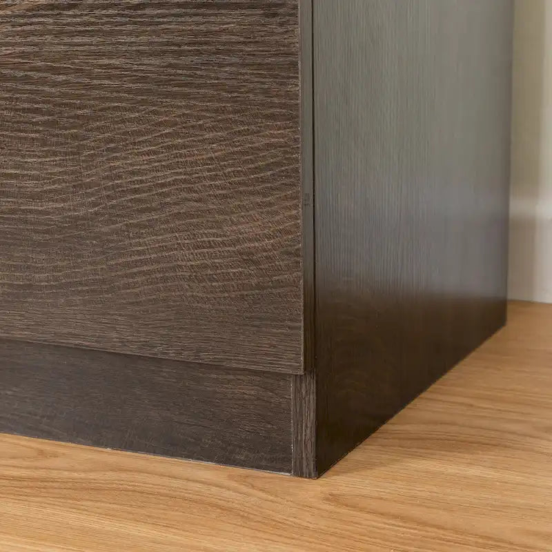 Commode 6 tiroirs à bords arrondis – Marron / Gris / Gris foncé, surface anti-rayures