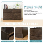 Commode 6 tiroirs à bords arrondis – Marron / Gris / Gris foncé, surface anti-rayures