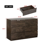 Commode 6 tiroirs à bords arrondis – Marron / Gris / Gris foncé, surface anti-rayures