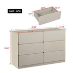 Commode 6 tiroirs à bords arrondis – Marron / Gris / Gris foncé, surface anti-rayures