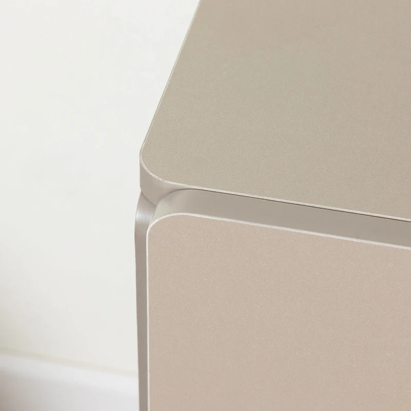 Commode 6 tiroirs à bords arrondis – Marron / Gris / Gris foncé, surface anti-rayures