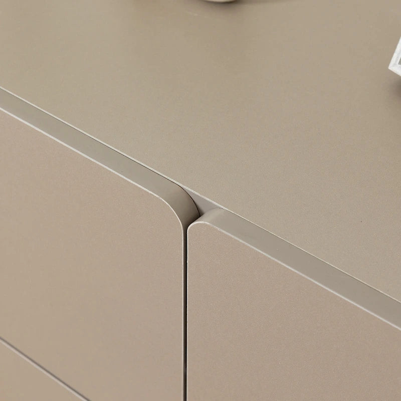 Commode 6 tiroirs à bords arrondis – Marron / Gris / Gris foncé, surface anti-rayures