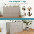 Commode 6 tiroirs à bords arrondis – Marron / Gris / Gris foncé, surface anti-rayures