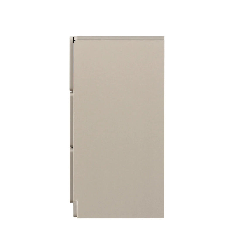 Commode 6 tiroirs à bords arrondis – Marron / Gris / Gris foncé, surface anti-rayures