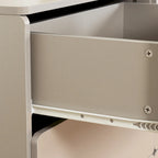 Commode 6 tiroirs à bords arrondis – Marron / Gris / Gris foncé, surface anti-rayures