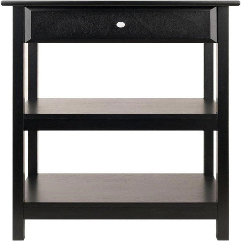 Meuble d'imprimante d'appoint à 2 étagères et 1 tiroir – Noyer / Blanc / Noir, Bois composite