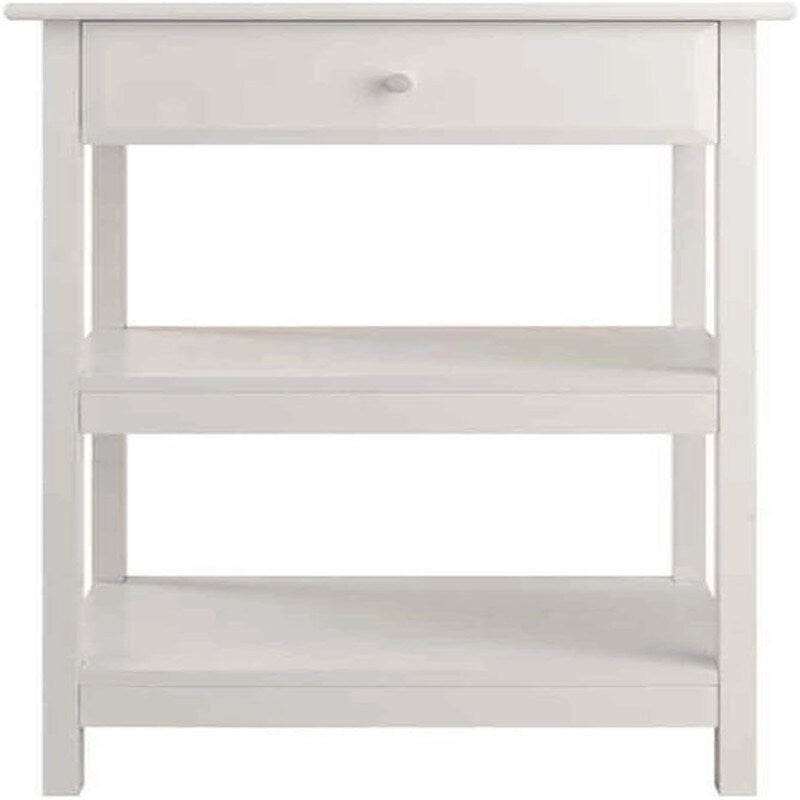 Meuble d'imprimante d'appoint à 2 étagères et 1 tiroir – Noyer / Blanc / Noir, Bois composite